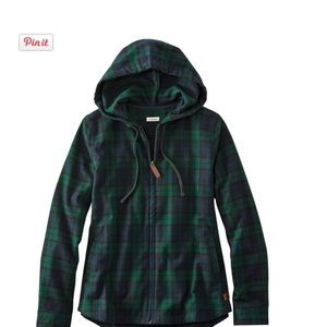 L.L. Bean Plaid Zip Up Hoodie-2X